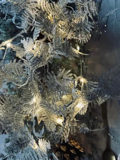 Lyskæde LED SØLV med glimmer og timer