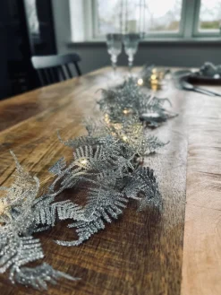 Lyskæde LED SØLV med glimmer og timer