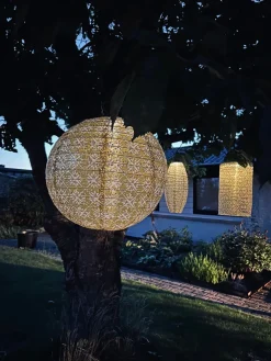 Lyskugle med solceller - SUMMER GOLD