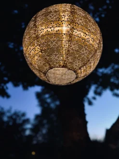 Lyskugle med solceller - SUMMER GOLD