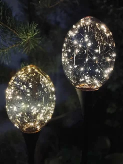 Lyskugler på spyd - Sæt af 2 stk til batteriboks