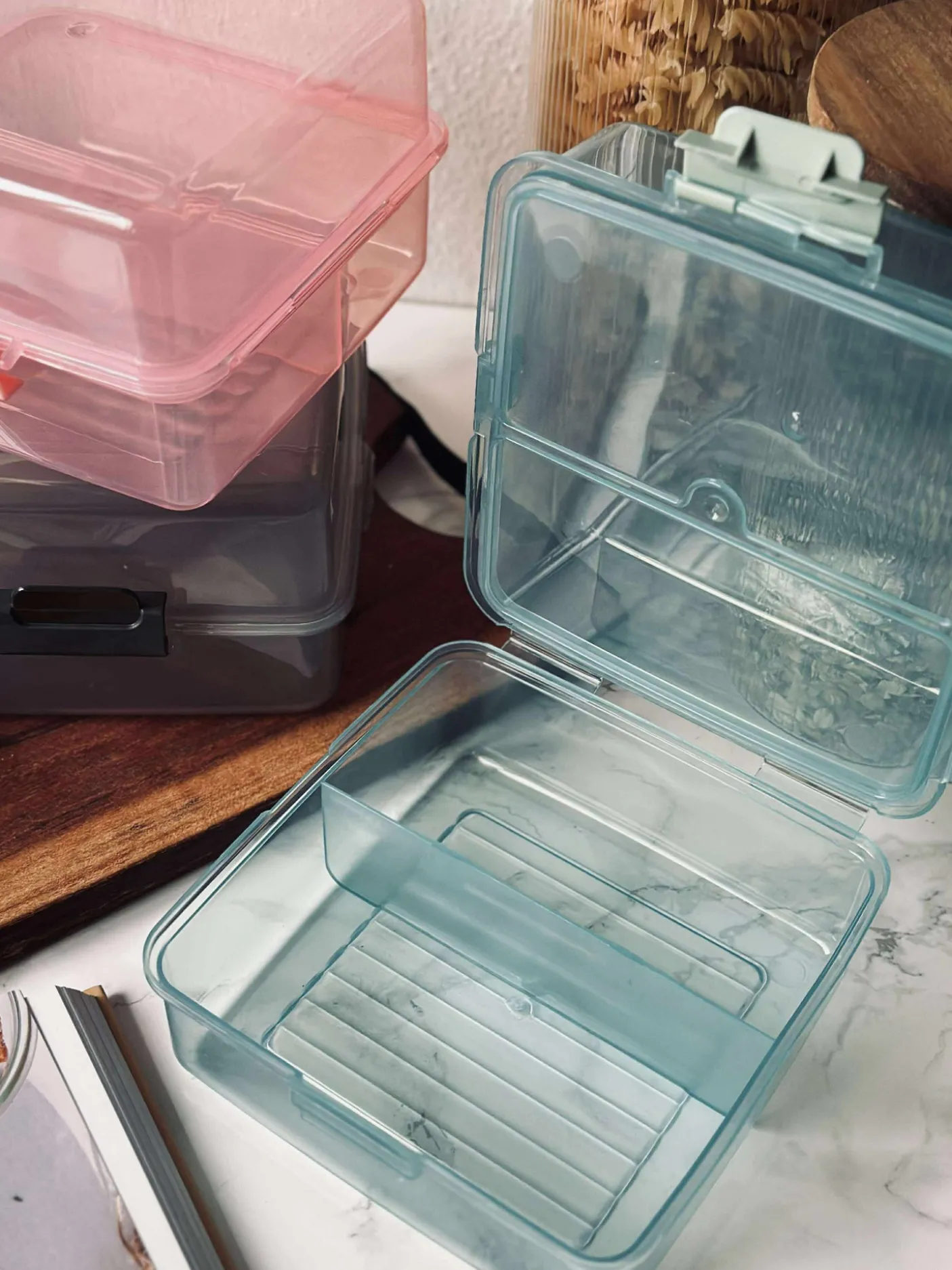 Madkasse med opdelte rum - Aqua