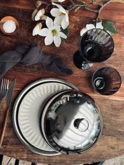 Madklokke med tallerken - Rustfrit stål