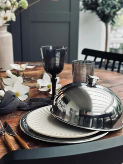 Madklokke med tallerken - Rustfrit stål