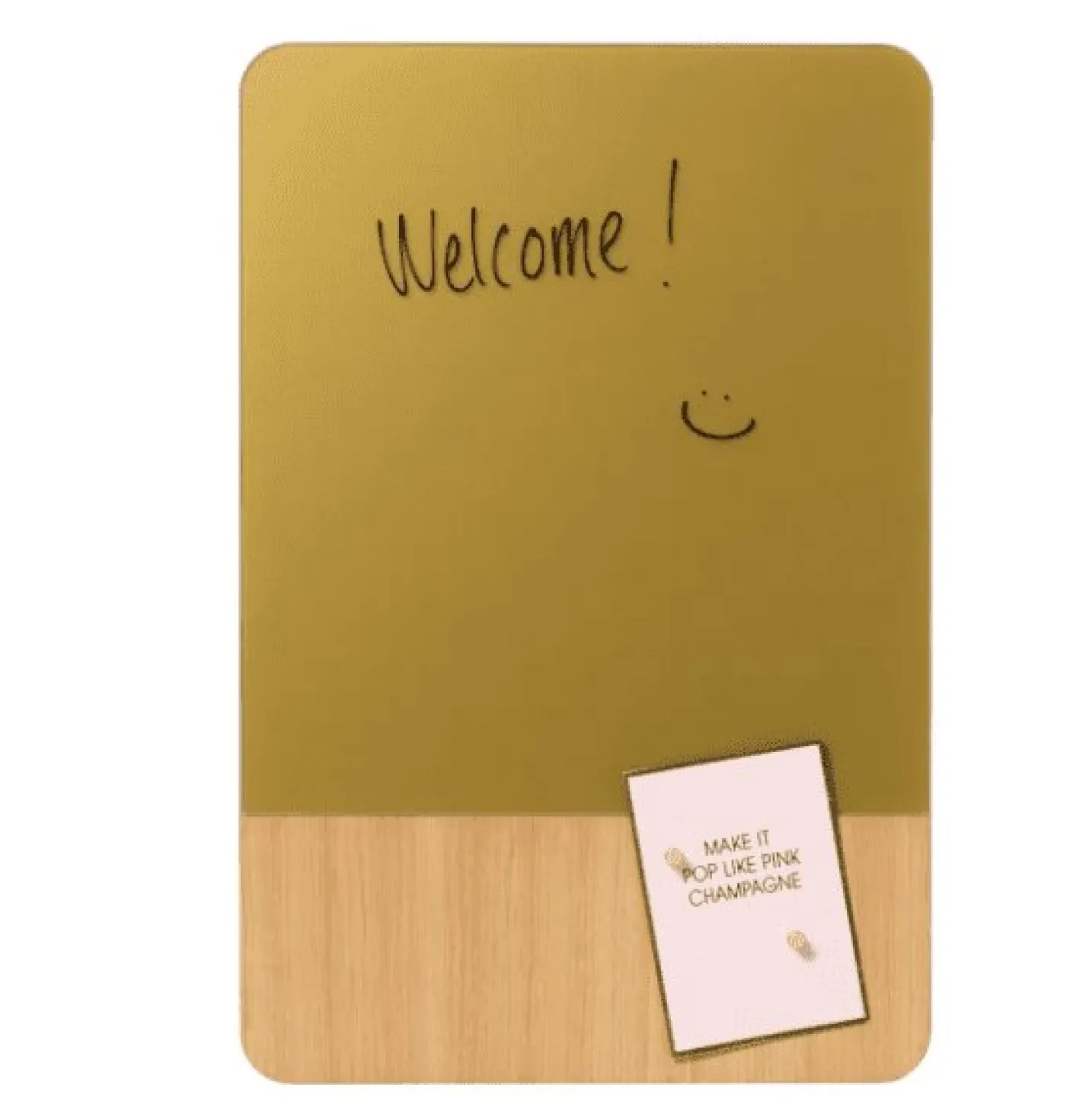 Magnetisk tavle - Mat glas i guld og egefiner