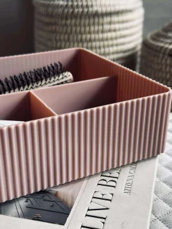 Makeup organiser med rumopdeling - Rosa