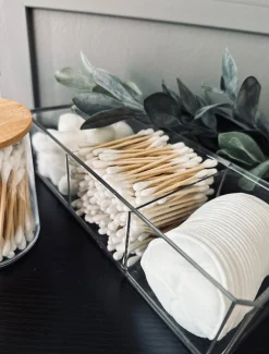 Makeup organizer - Akryl med bambuslåg