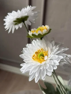 Marguerit stilk 60 cm - Hvid
