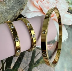 Mindy sæt m. armbånd og øreringe - forgyldt