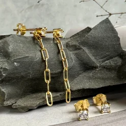 Mix box m. 4 øreringe - Jessica 18k forgyldt