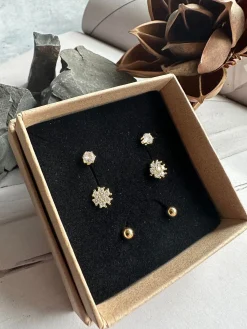 Mix box med 6 øreringe - Ivy 18k forgyldt