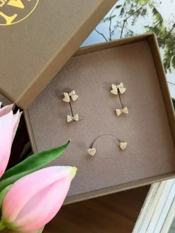 Mix box med 6 øreringe - Samira 18k forgyldt