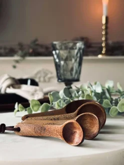 Måleskeer Akacia - Sæt af 4 stk.