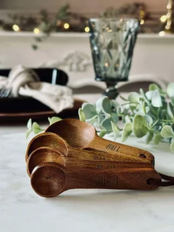 Måleskeer Akacia - Sæt af 4 stk.