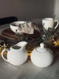 Mælkekande Riflet - Porcelæn