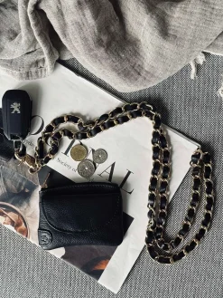 Mobil / Nøglesnor – Black leather