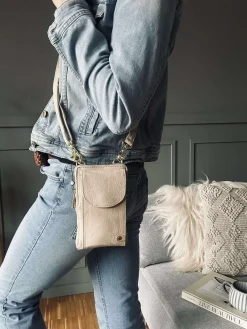 Mobiltaske - Sand / gold