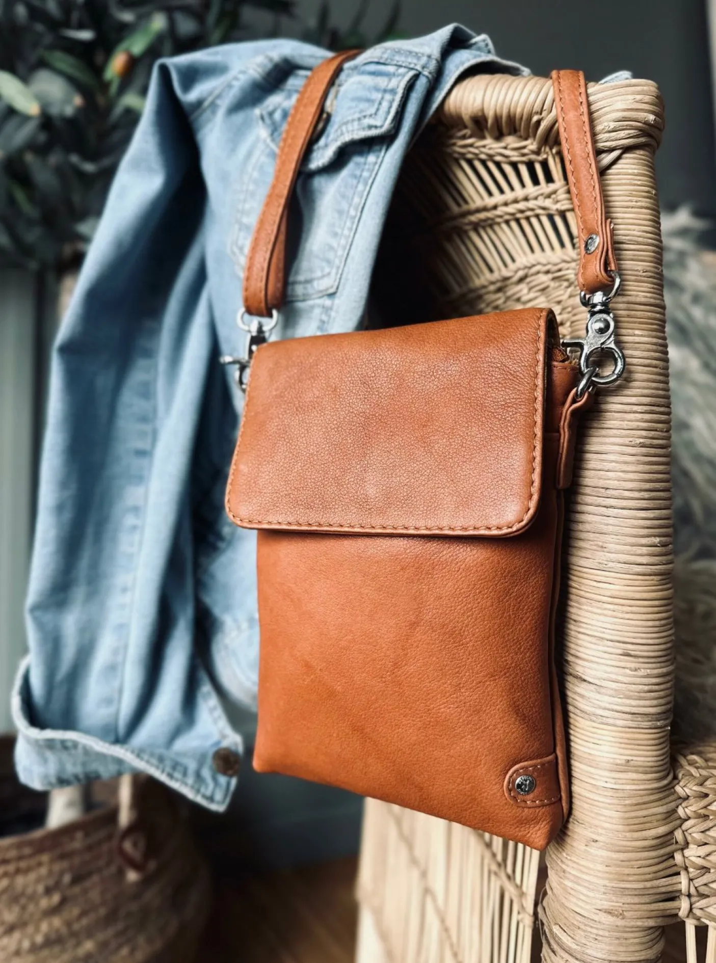 Mobiltaske Aura Cognac