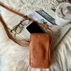 Mobiltaske Misse - Cognac / silver