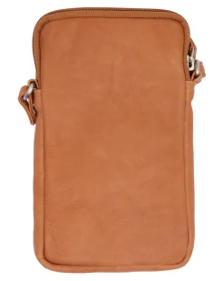 Mobiltaske Misse - Cognac / silver