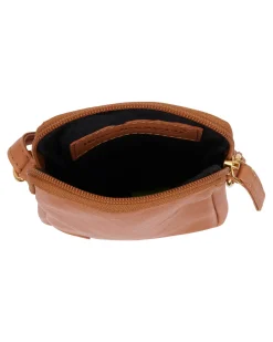 Mobiltaske Misse - Cognac / gold