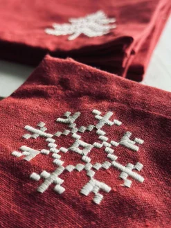 Mundservietter Rød Jul - 4 stk