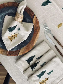 Mundservietter Træer - Pakke med 4 stk