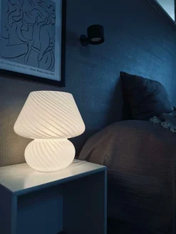 Mushroom Large - Hvid mundblæst glas