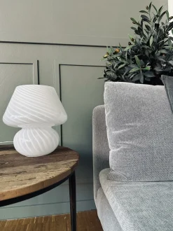 Mushroom Large - Hvid mundblæst glas