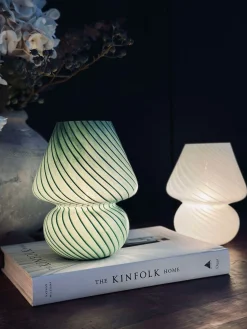 Mushroom Medium - Grøn mundblæst glas