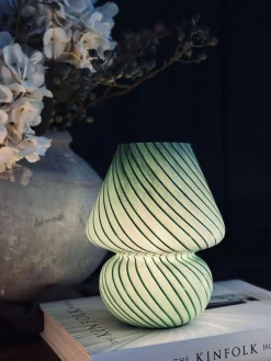 Mushroom Medium - Grøn mundblæst glas