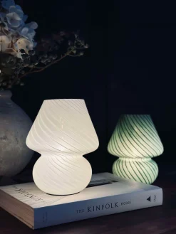 Mushroom Medium – Hvid mundblæst glas