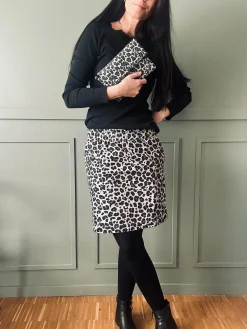 Nederdel Jane Leopard Grey