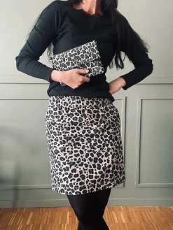 Nederdel Jane Leopard Grey