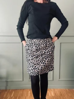 Nederdel Jane Leopard Grey