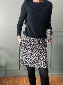 Nederdel Jane Leopard Grey