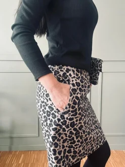 Nederdel Jane Leopard Grey