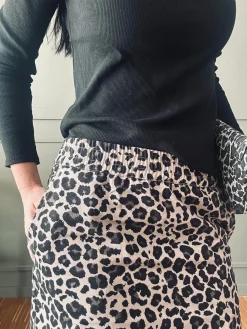 Nederdel Jane Leopard Grey