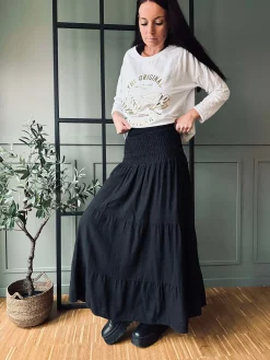 Nederdel med smock - Black