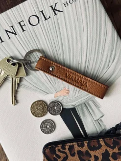 Nøglering VIAMAJA - Cognac læder