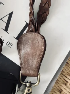 Nøglesnor – MIKO brunlæder flet