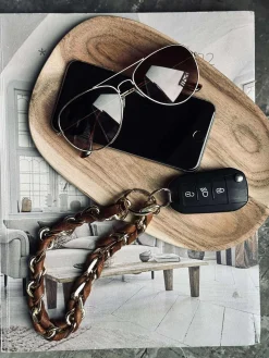 Nøglesnor – Walnut / Gold