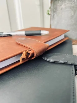 Notesbog i skind – Cognac – A5