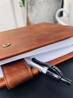 Notesbog i skind – Cognac – A5