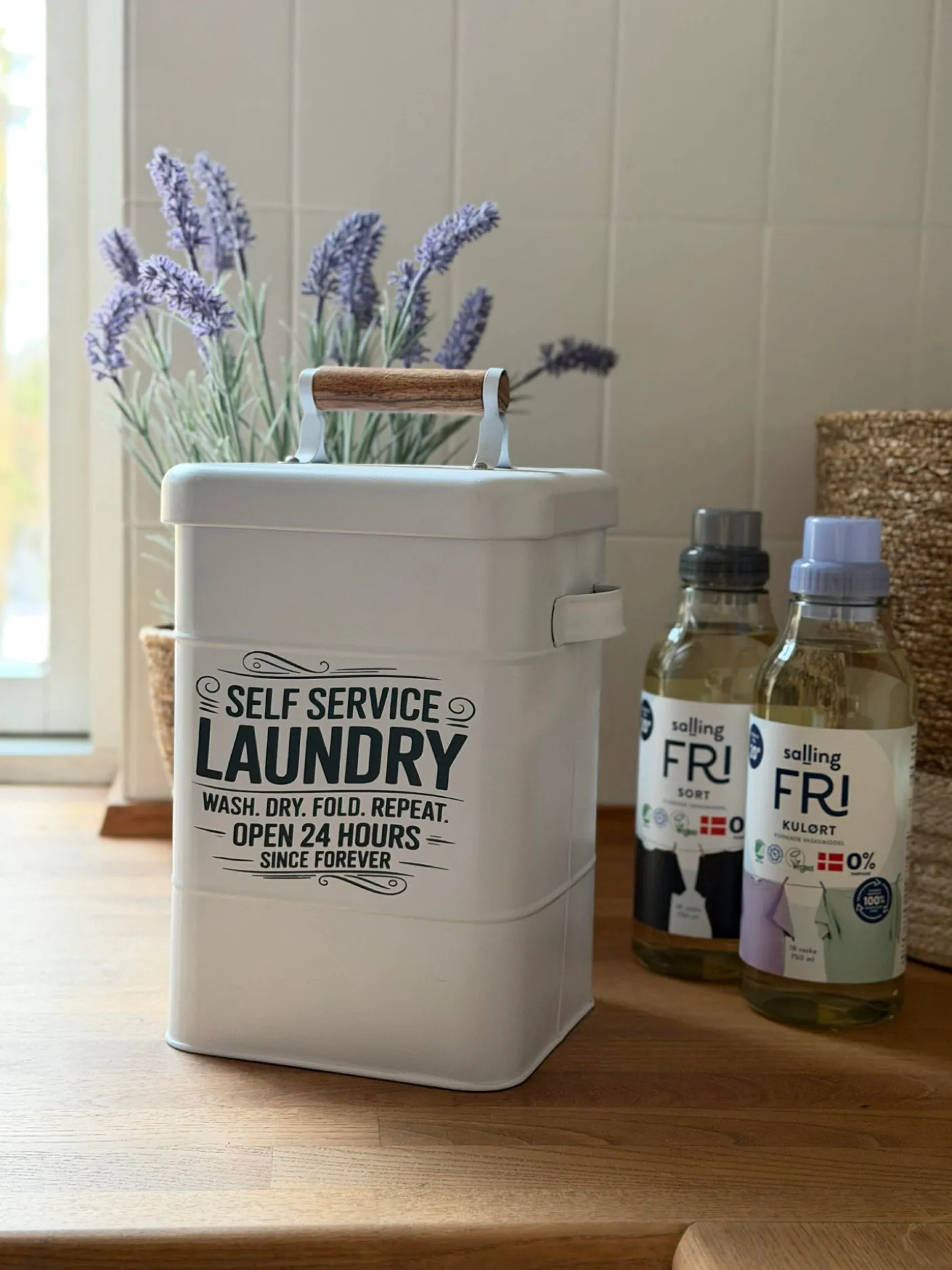 Opbevaring til vaskepulver