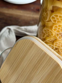 Opbevaringsglas med bambuslåg - Sæt af 3 stk.