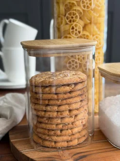 Opbevaringsglas med bambuslåg - Sæt af 3 stk.