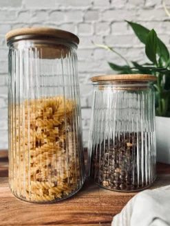 Opbevaringsglas med trælåg 1400 ml