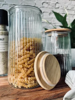 Opbevaringsglas med trælåg 1400 ml