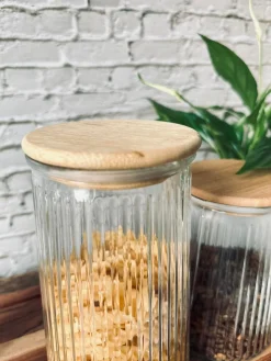 Opbevaringsglas med trælåg 1400 ml